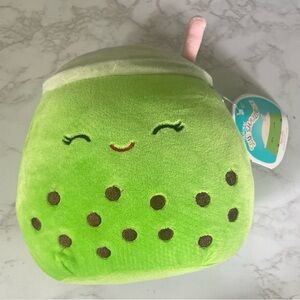 Squishmallows Green Boba Tea Plush – 12” Drink Series – Preowned